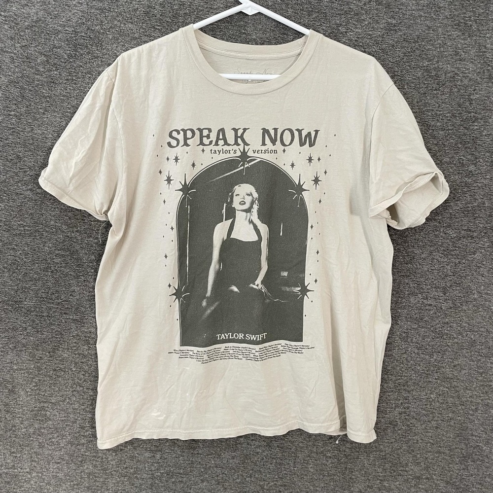 Taylor Swift Speak Now Taylor's Version Shirt Mens M White Graphic T-Shirt Tee